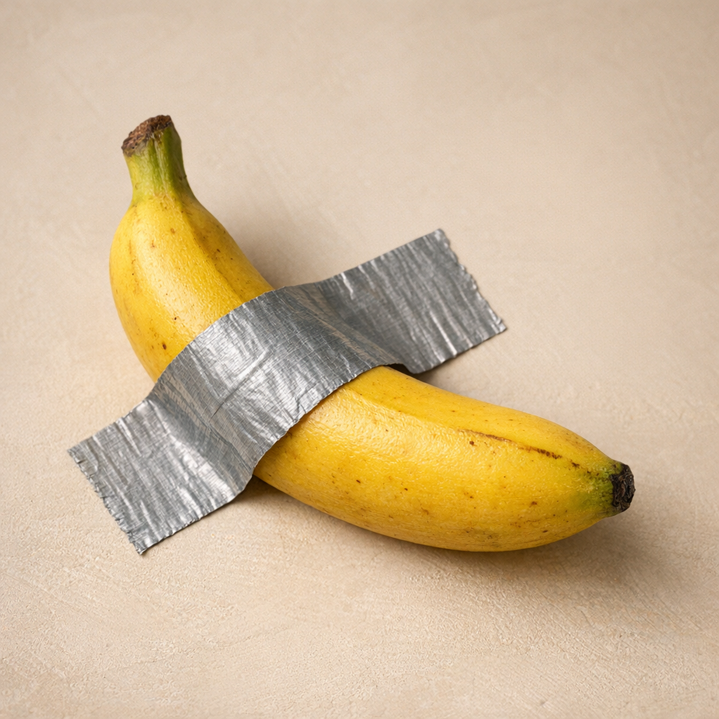 Nana Banana Sculpture on warm cream plaster
