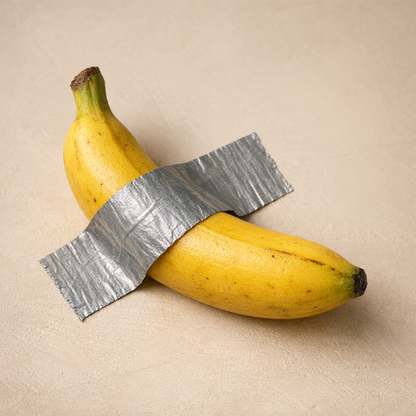 Nana Banana Sculpture on warm cream plaster