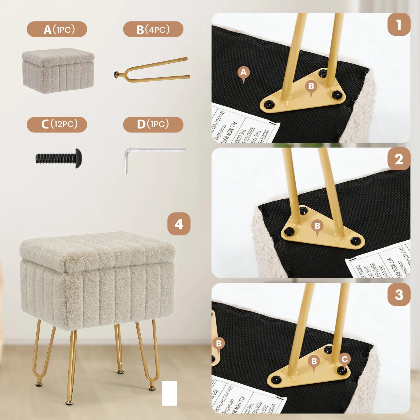Stow™ Vanity Stool